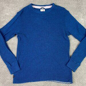 Relwen Bi-Waffle Crew Sweatshirt Shirt Men's Large Dark Marine Blue Thermal
